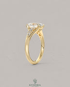 Vintage Oval Moissanite Pavé Engagement Ring in 925 Silver
