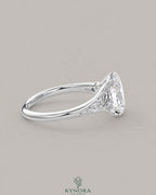 Vintage Oval Moissanite Pavé Engagement Ring in 925 Silver