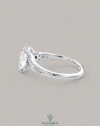 Vintage Oval Moissanite Pavé Engagement Ring in 925 Silver