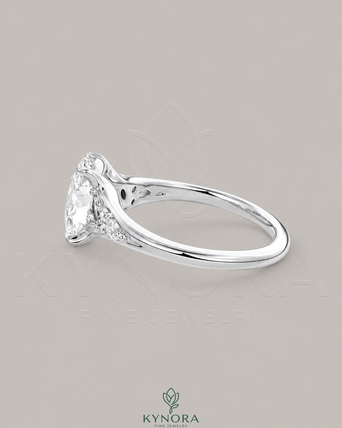 Vintage Oval Moissanite Pavé Engagement Ring in 925 Silver