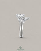 Vintage Oval Moissanite Pavé Engagement Ring in 925 Silver