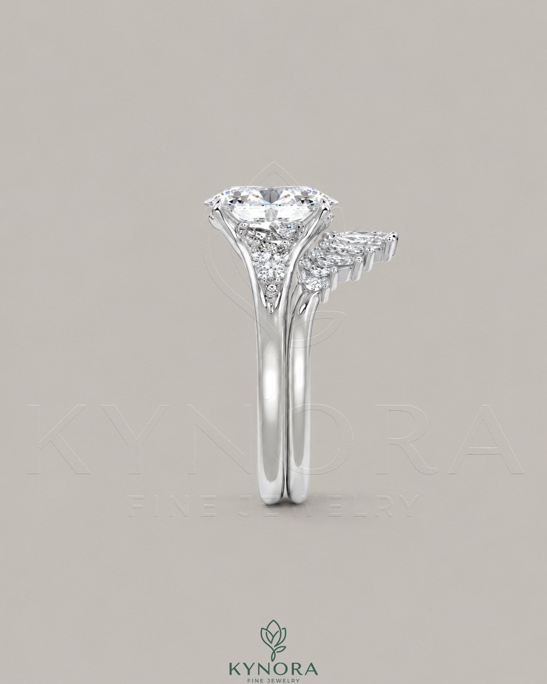 Vintage Oval Moissanite Pavé Engagement Ring in 925 Silver