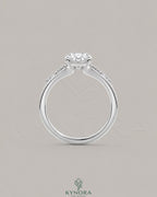Vintage Oval Moissanite Pavé Engagement Ring in 925 Silver