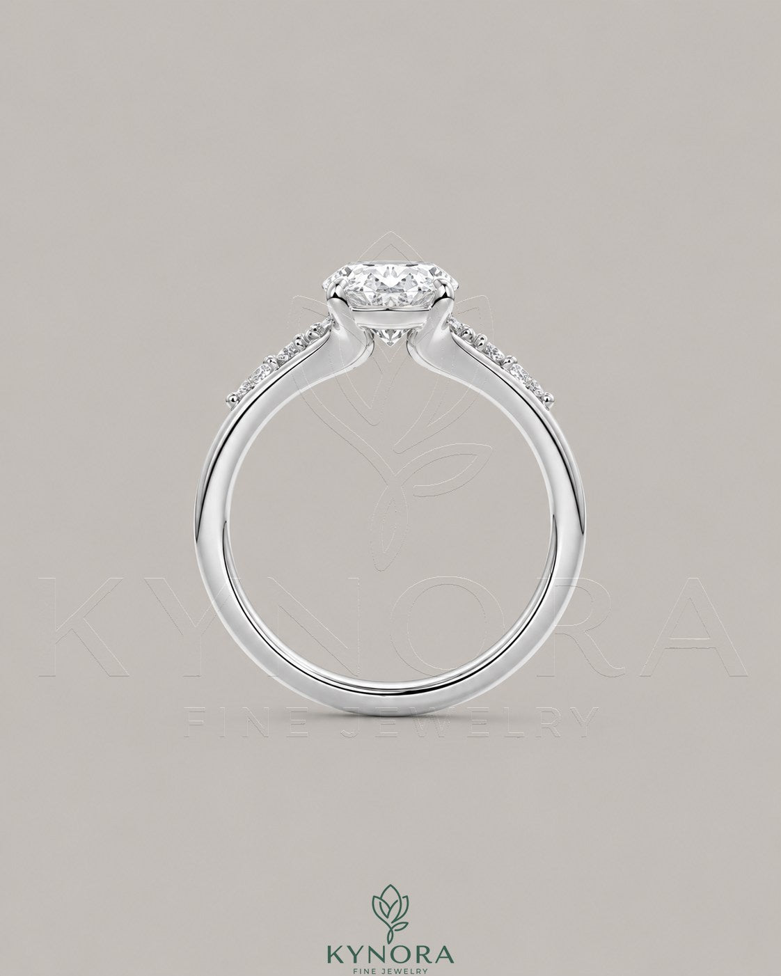 Vintage Oval Moissanite Pavé Engagement Ring in 925 Silver