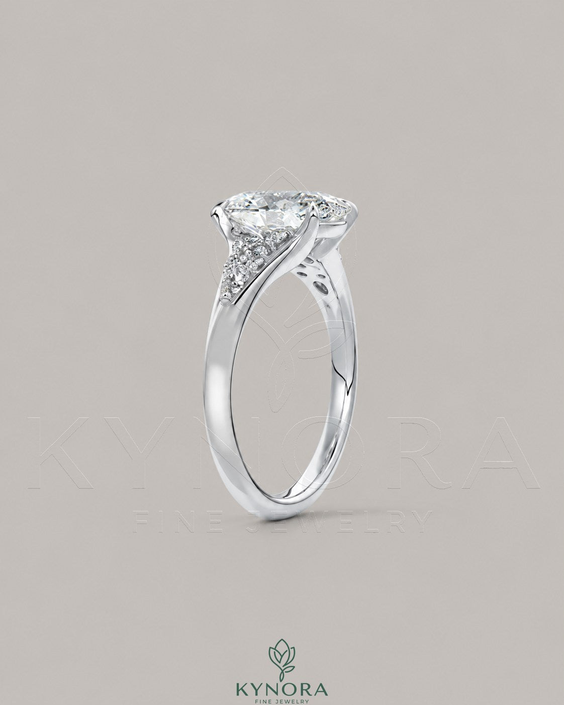 Vintage Oval Moissanite Pavé Engagement Ring in 925 Silver