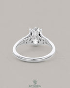 Vintage Oval Moissanite Pavé Engagement Ring in 925 Silver