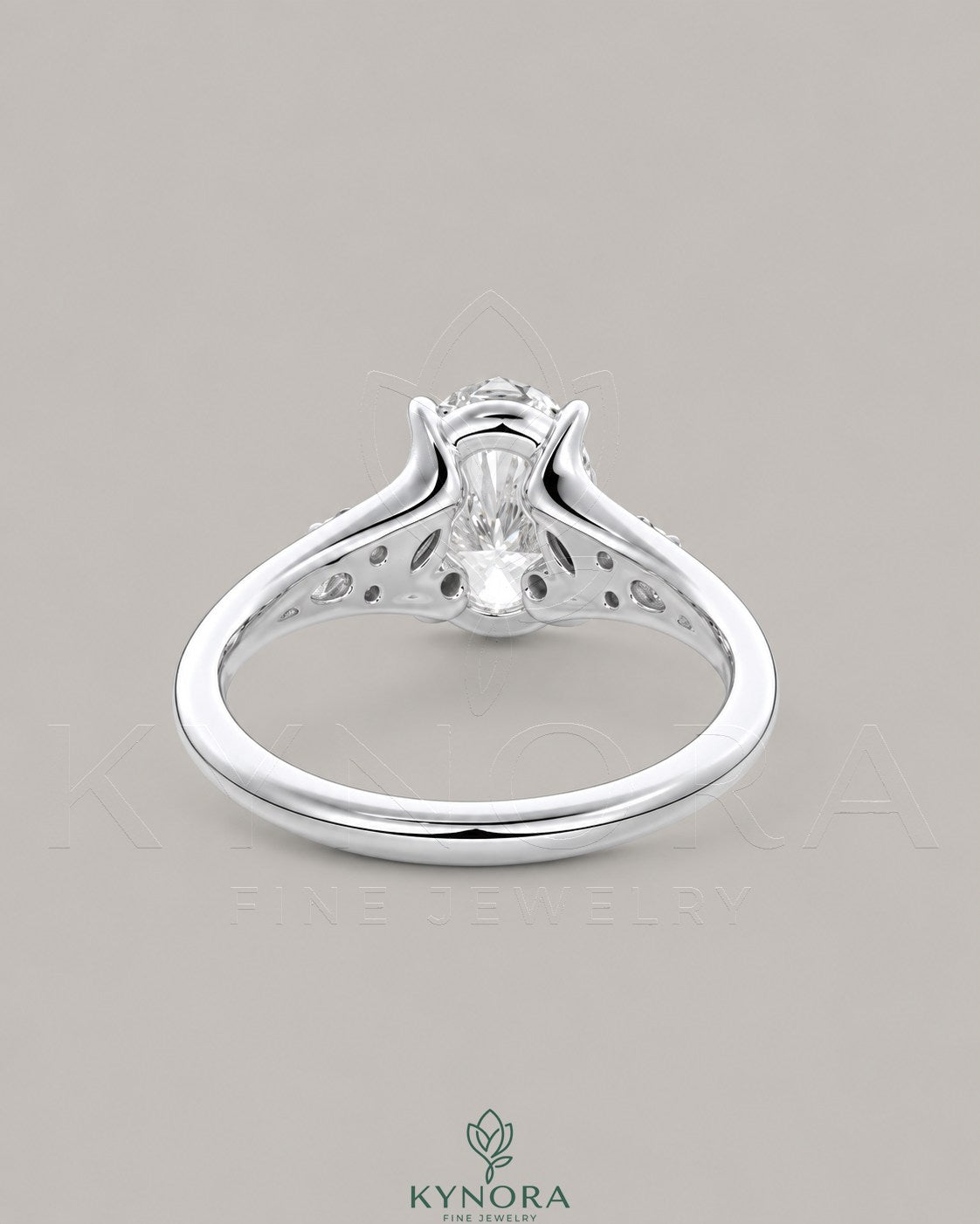 Vintage Oval Moissanite Pavé Engagement Ring in 925 Silver