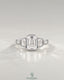 Vintage Emerald Cut 5-Stone Moissanite Engagement Ring in 925 Silver