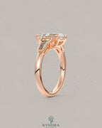 Emerald Cut Moissanite Three-Stone Engagement Ring in 925 Sterling Silver