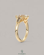 Emerald Cut Moissanite Three-Stone Engagement Ring in 925 Sterling Silver
