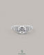 Asscher Cut Moissanite Three-Stone Engagement Ring in 925 Silver