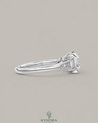 Asscher Cut Moissanite Three-Stone Engagement Ring in 925 Silver