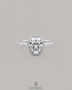 Cushion Moissanite Milgrain Bezel Engagement Ring 925 Silver