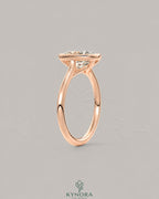 Cushion Moissanite Milgrain Bezel Engagement Ring 925 Silver