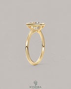 Cushion Moissanite Milgrain Bezel Engagement Ring 925 Silver