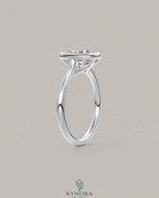 Cushion Moissanite Milgrain Bezel Engagement Ring 925 Silver