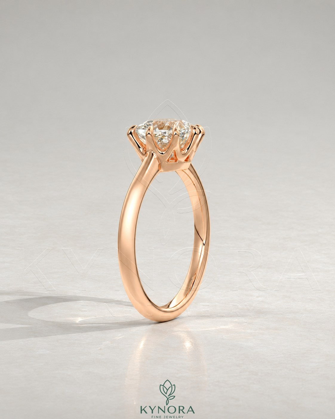 2-karätiger Solitär-Verlobungsring mit birnenförmigem Diamanten in Ost-West-Ausrichtung, Krappenfassung und geschwungener Ringschiene