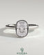 Kynora CJ 2ct elongated cushion bezel solitaire engagement ring with hidden halo and cathedral high setting showcasing intricate details
