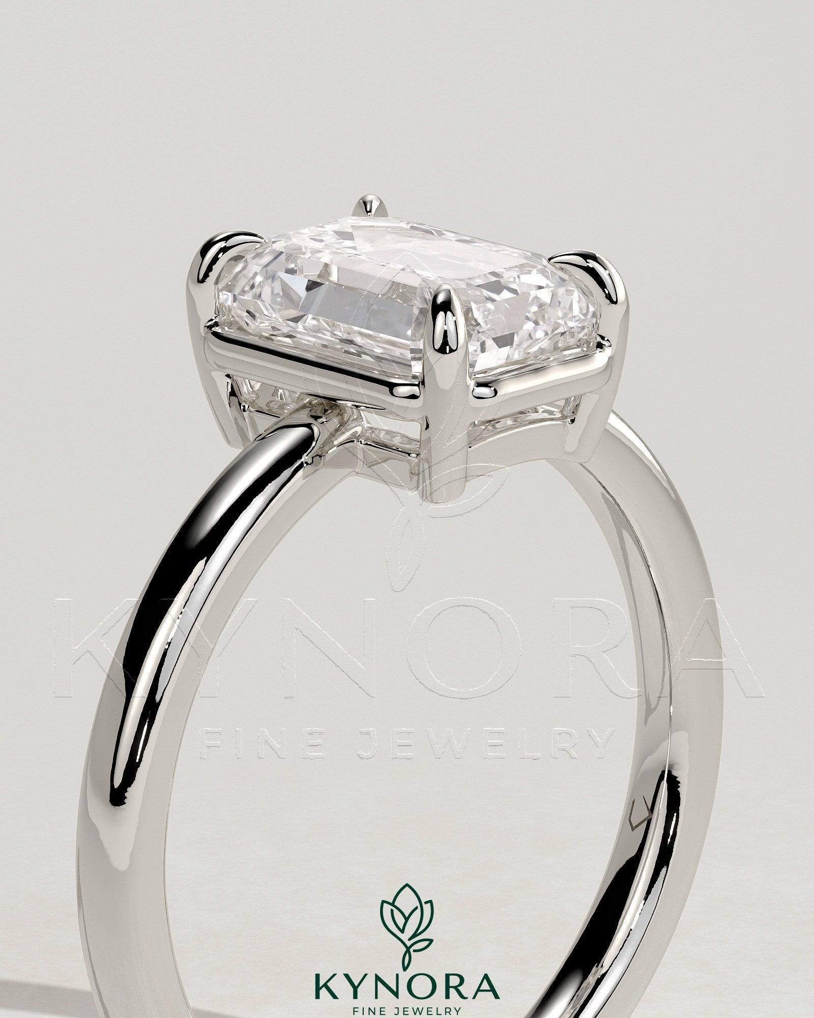 2ct Emerald Claw Solitaire with Bezel Frame Engagement Ring Secondary image