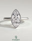 Kynora CJ 2ct marquise bezel solitaire engagement ring with cathedral high setting showcasing a sparkling marquise diamond.