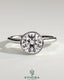 Kynora CJ 2ct round bezel solitaire engagement ring with twisted gallery design in sterling silver.