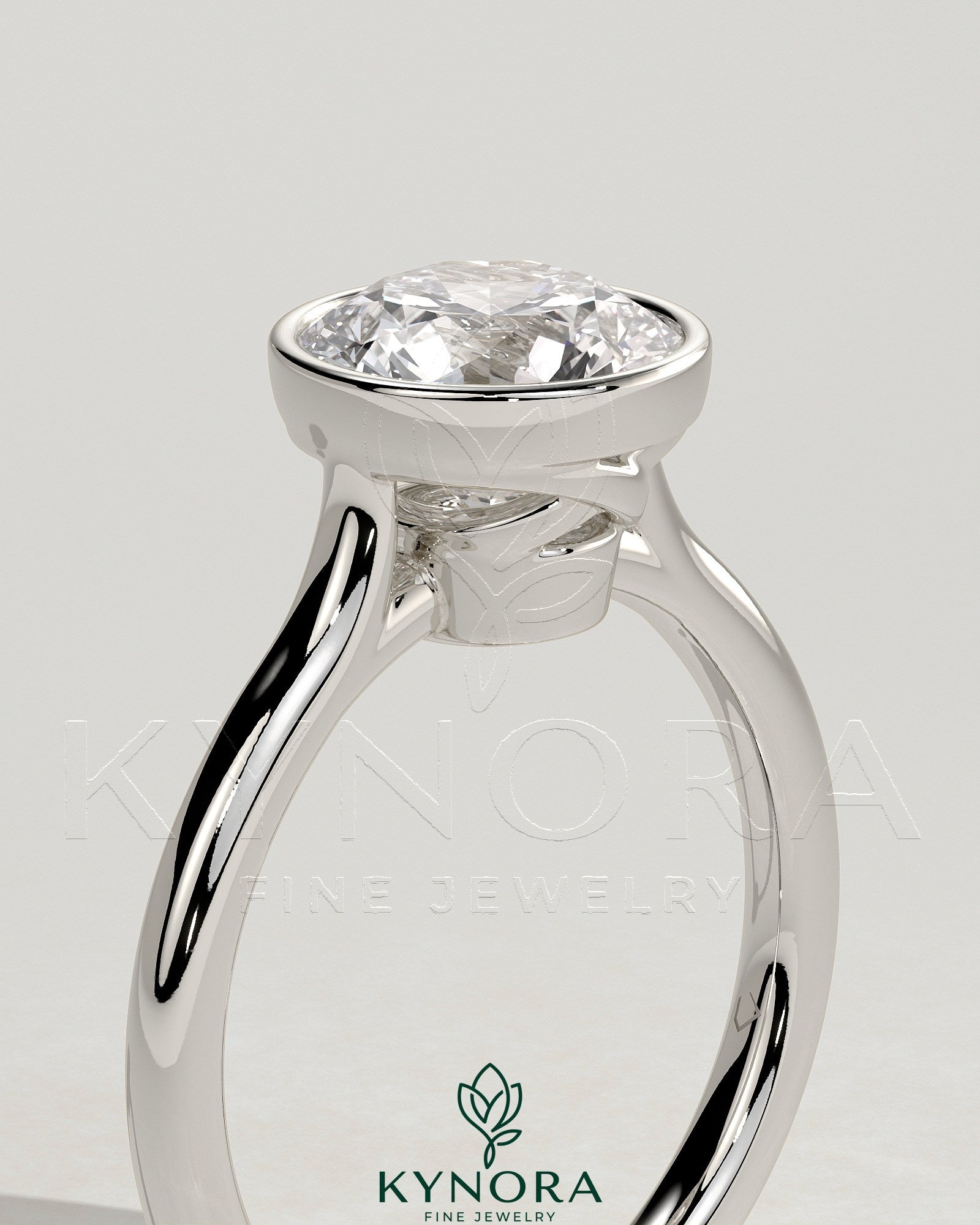 2ct Round Bezel Solitaire with Twisted Gallery Engagement Ring Secondary image