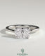 Kynora CJ 2-carat elongated cushion cut diamond engagement ring with east-west setting and claw prongs.