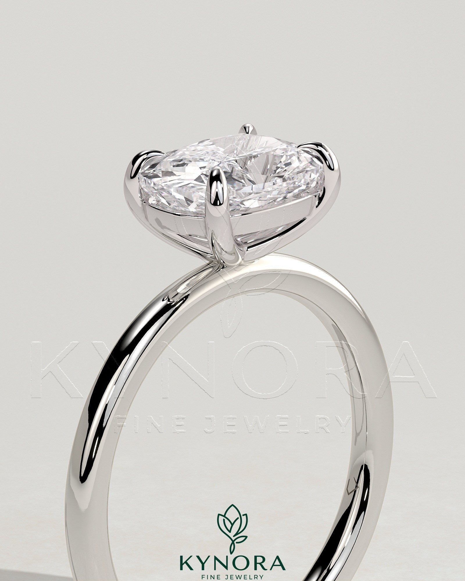 2ct Elongated Cushion East West Claw Solitaire Engagement Ring Imagen secundaria del producto
