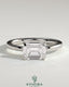 Kynora CJ 2ct emerald east-west claw solitaire engagement ring with raised basket gallery and intricate metalwork design
