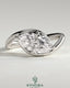 Kynora CJ 2ct marquise east-west claw solitaire engagement ring with bypass band, featuring a sparkling marquise-shaped diamond.