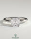 Kynora CJ 2-carat Asscher cut diamond claw solitaire engagement ring with a sleek platinum band.