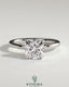 Kynora CJ 2ct cushion cut solitaire engagement ring with hidden halo, featuring a classic and elegant design.