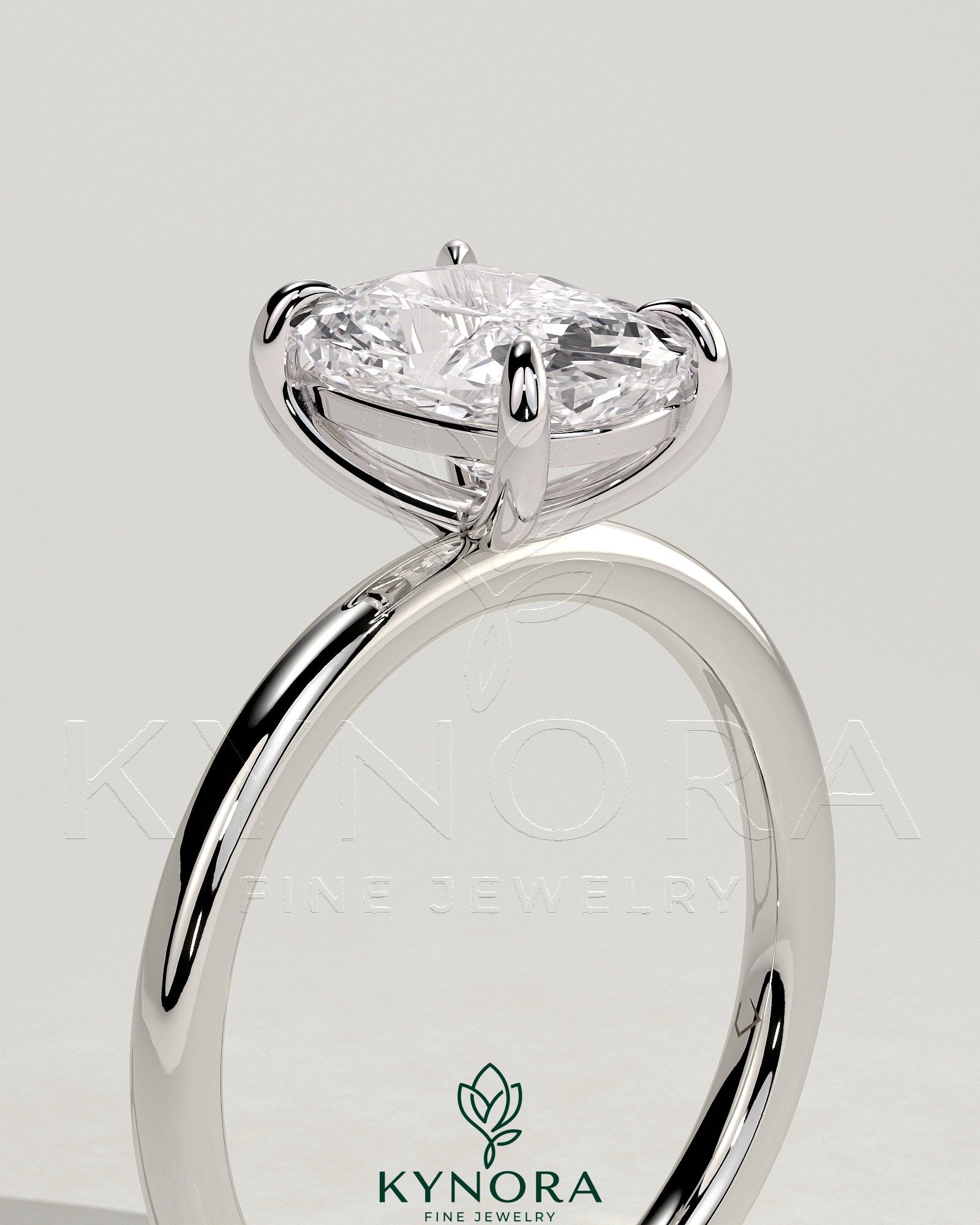 2ct Elongated Cushion Claw Solitaire Engagement Ring Secondary image