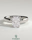Kynora CJ 2ct elongated cushion solitaire engagement ring with cigar band and hidden halo, featuring a sparkling center stone.