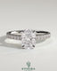 2ct Elongated Cushion Claw Solitaire with Hidden Halo, Pave Band and Cathedral High Setting Engagement Ring