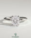 Kynora CJ 2ct elongated cushion claw solitaire engagement ring with petal gallery and leaf accents, crafted in elegant gold.