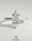 Kynora CJ 2ct marquise claw solitaire engagement ring with hidden halo and cathedral high setting, showcasing intricate design and sparkle.