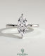 Kynora CJ 2ct marquise claw solitaire engagement ring with hidden halo and four prongs, sparkling diamond design