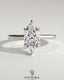 Kynora CJ 2ct marquise claw solitaire engagement ring with hidden halo, tapered band, cathedral high setting.