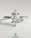 Kynora CJ 2ct Marquise claw solitaire engagement ring with petal gallery design in shiny metal setting.