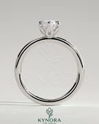Kynora CJ 2ct marquise claw solitaire engagement ring with petal gallery design, featuring a sparkling marquise-cut diamond setting.