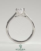 Kynora CJ 2ct oval claw solitaire engagement ring with cathedral low setting and open trellis gallery, showcasing fine craftsmanship.