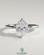 Kynora CJ 2ct oval claw solitaire engagement ring with hidden halo and compass rotation in sterling silver.