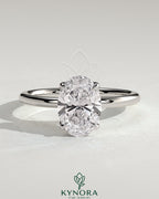 2ct Oval Claw Solitaire with Petal Gallery and Accented Tiara Detail Engagement Ring