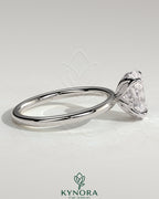 2ct Oval Claw Solitaire with Petal Gallery and Accented Tiara Detail Engagement Ring