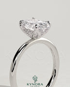 2ct Oval Claw Solitaire with Petal Gallery and Accented Tiara Detail Engagement Ring