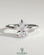 Kynora CJ 2ct pear-shaped diamond solitaire engagement ring with five prongs in a close-up view.