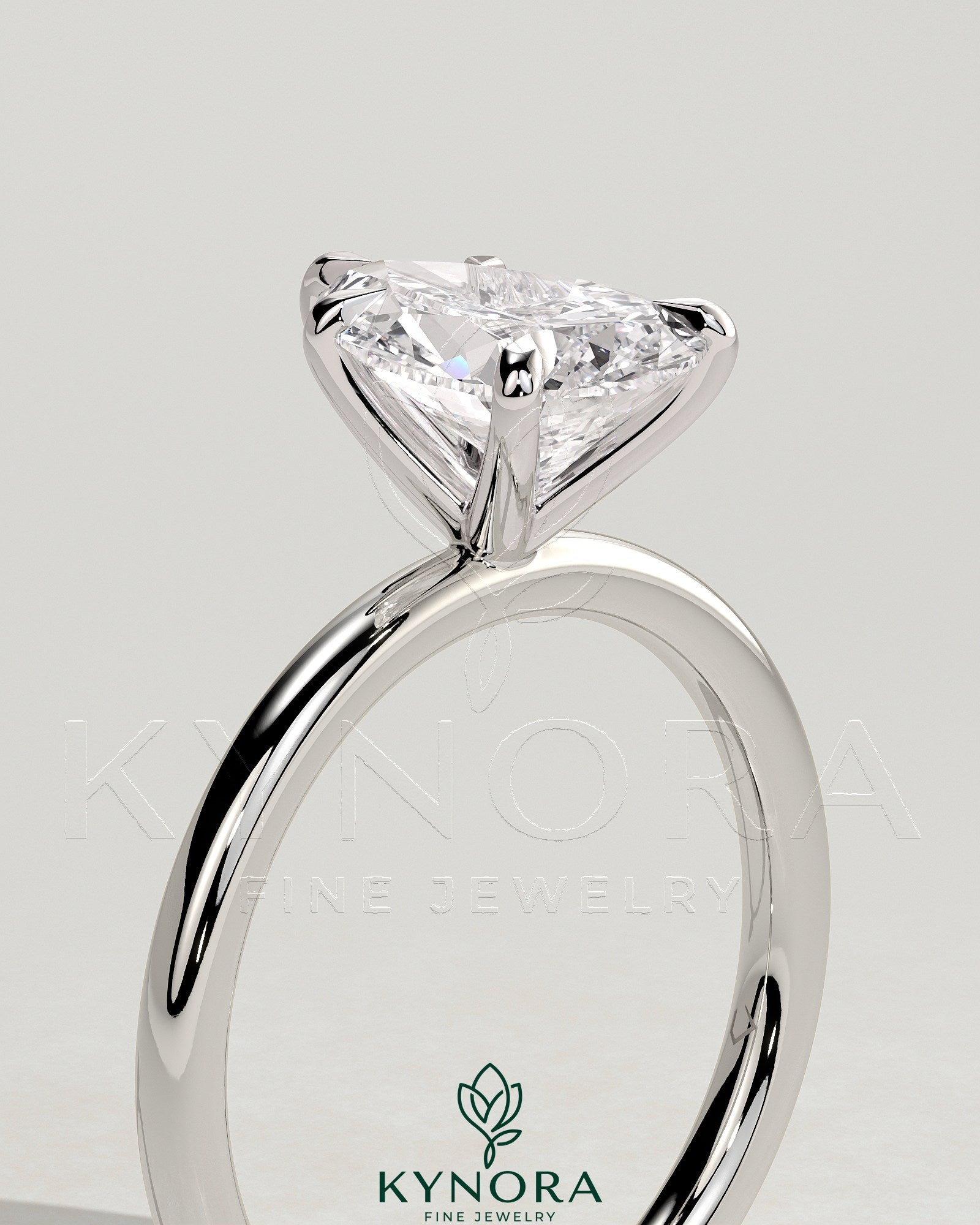 2ct Pear Claw Solitaire Engagement Ring five prong Secondary image