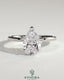 Kynora CJ 2-carat pear-shaped diamond solitaire engagement ring with three prongs on a sleek gold band.