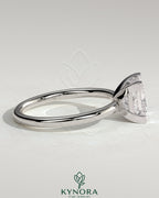 Kynora CJ 2ct princess claw solitaire engagement ring featuring a sparkling diamond set in a sleek band.